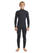 Billabong Boys Absolute Natural 4/3 Chest Zip Wetsuit in Dark Navy, eco-friendly and high-performance design for young surfers.